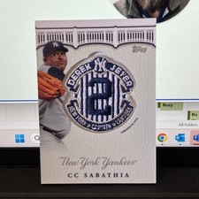 2020 Topps Update Jeter Final Season Commemorative CC Sabathia #JFP-CS Patch HOF