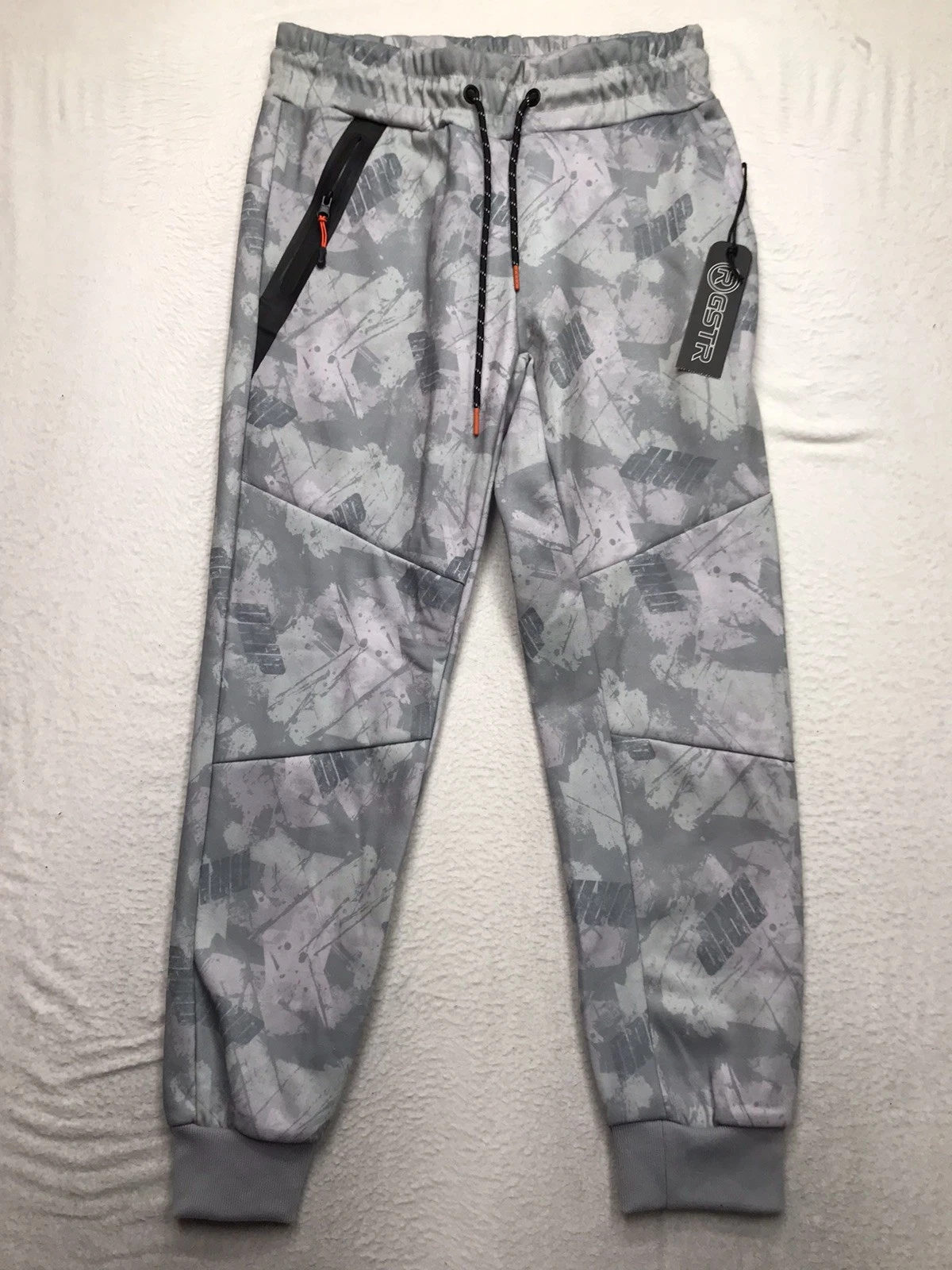 NWT GSTAR Tapered Trainer Jogger Men S(30x28) Smoke Gray Drip Print Camo Workout