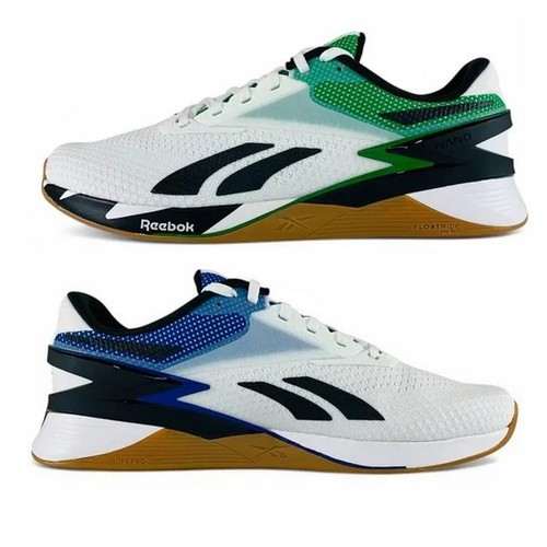 Reebok Nano X3 Mismatched Training Sneaker Herren Größe 10 weiß blau grün HP6076