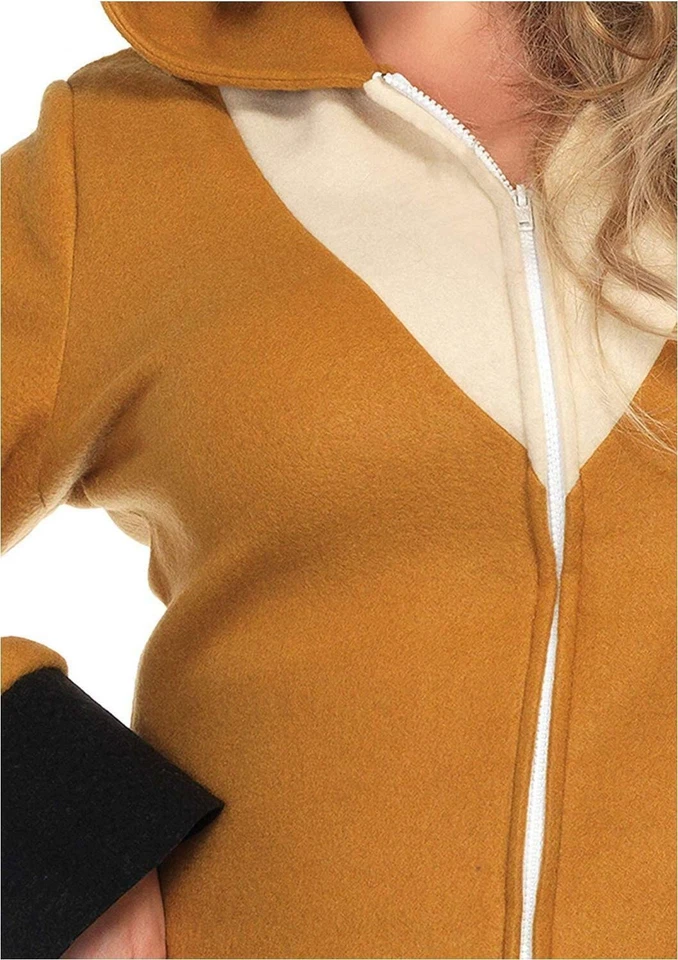 Acogedor vestido con capucha y cremallera chaqueta polar cervatillo reno cervatillo 1x-2x Foto 3 de 4