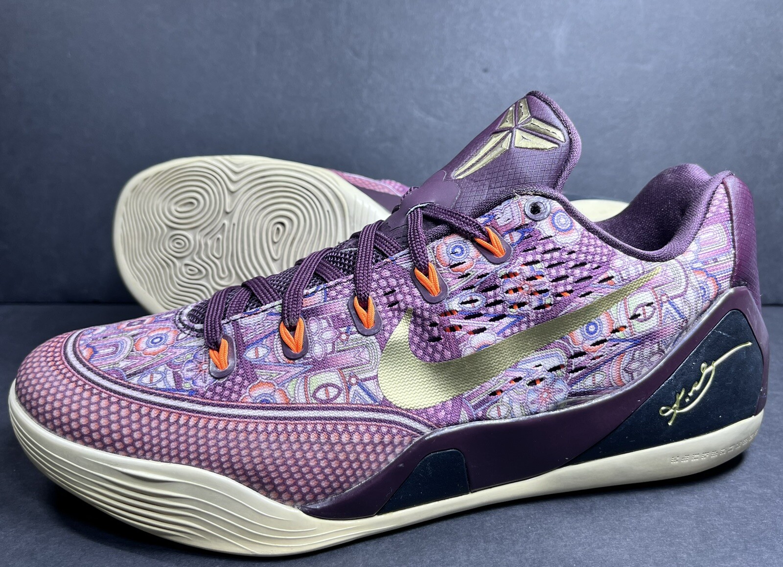 Nike Kobe IX EM Silk Road 646701-676 Merlot Metallic Gold Mamba