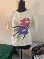 Worthington essentials retro 80s vintage short sleeve sweater