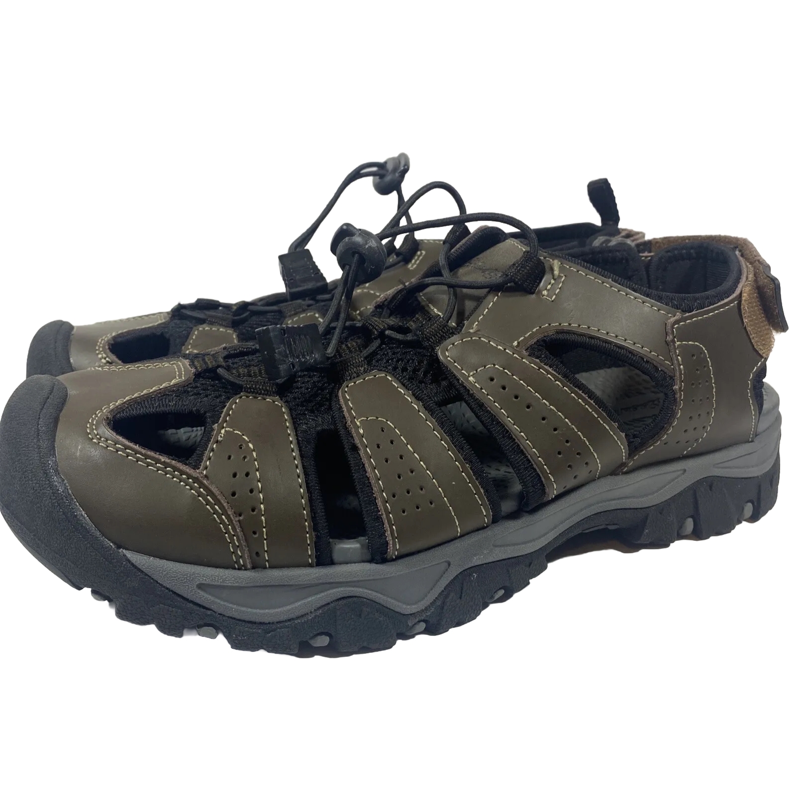 APL Sandali sportivi Eddie Bauer Stewart da uomo taglia 10 marroni scarpe da trekking atletiche in pelle