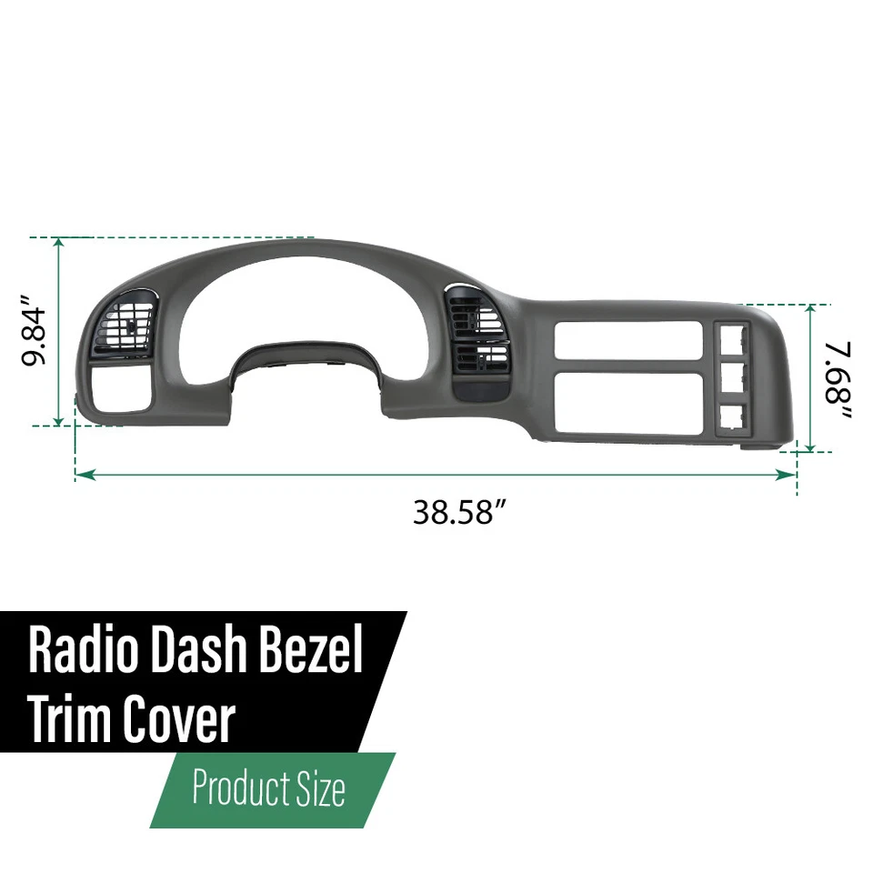 Fit For Chevy Astro Van Gmc Safari 1995-2005 Gray Gauge Cluster Dash Radio Bezel - Изображение 3 из 4
