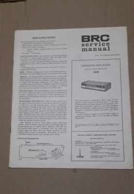 Ferguson Model 3409 Unit Audio AM-FM Tuner-Verstärker - Service Manual