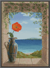 Window to the Sea Scene Counted Cross Stitch Chart No.26-118