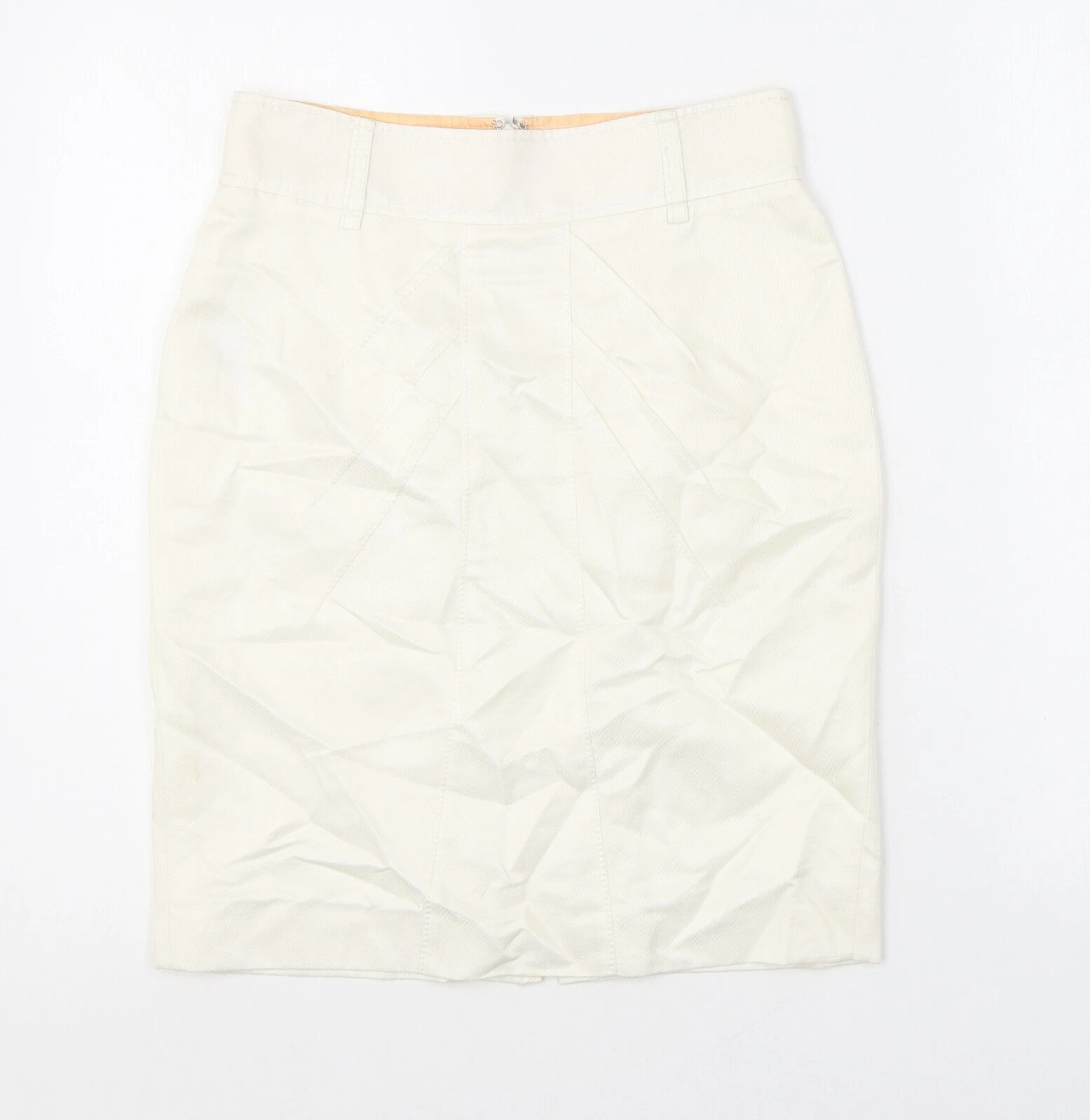 Jesire Womens White Linen Blend Skirt Size 4