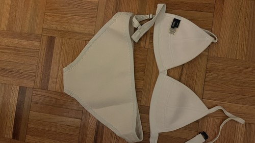 Women's TRIANGL Swimsuit Bikini Top White Neoprene S Top And XS Bikini - Picture 3 of 5