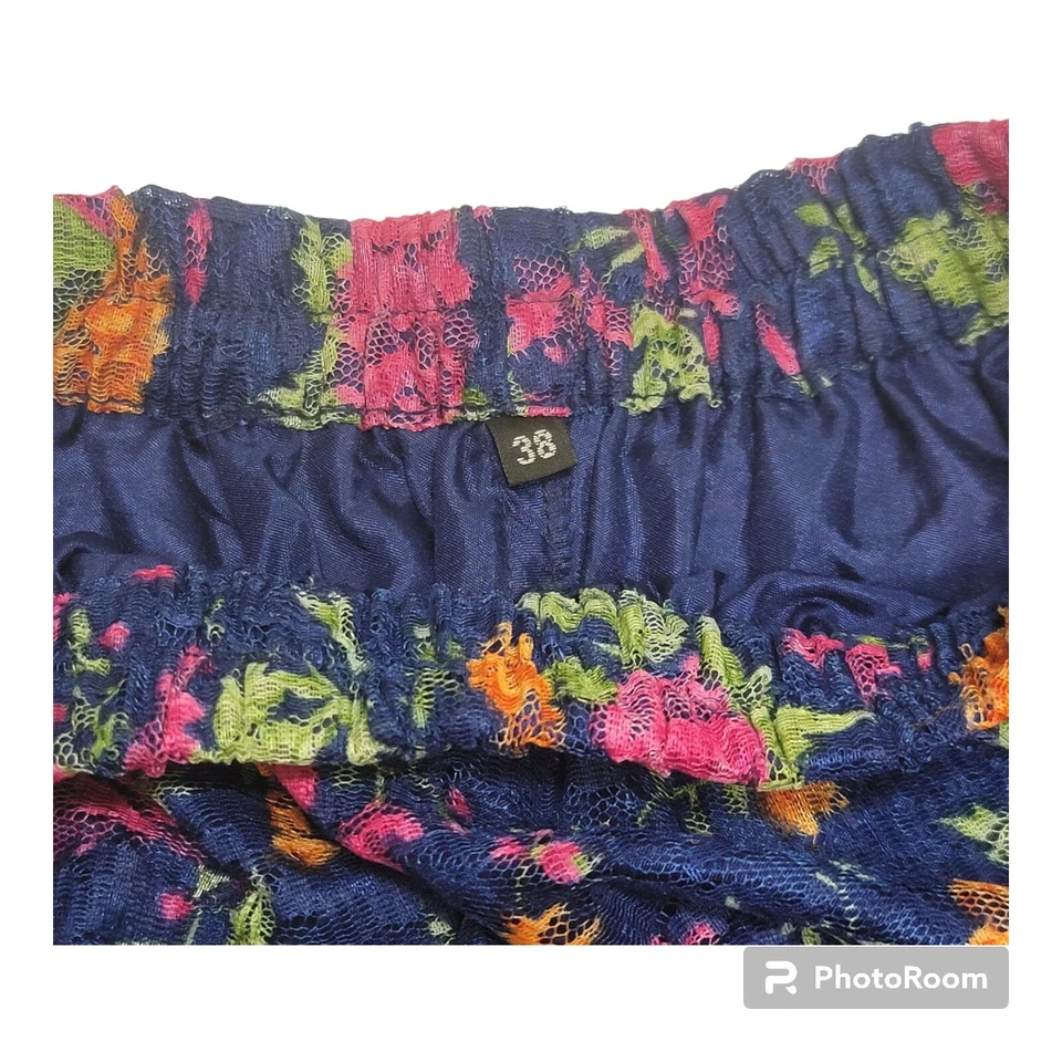 Pantalones para mujer Boho Harem Genie forrados florales se ajusta a la cintura 28" - 38" sin marca usados en excelente estado Foto 2 de 4