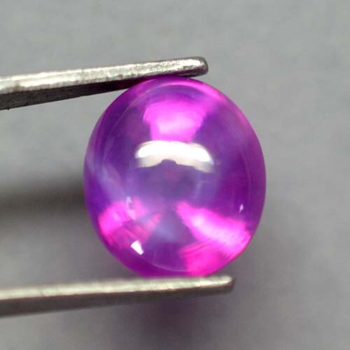6.80 Ct 10.2x9 MM Pink Purple Star Sapphire 6 Rays Lab Created Corundum VS8895 - Picture 3 of 5
