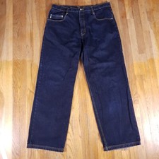 VTG Pepe Jeans London Y2k 90s Baggy Hip Hop Skate Dark Blue Wide Leg Size 40x34