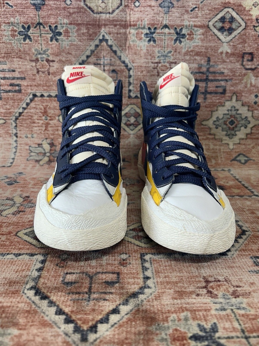 Nike Blazer Mid Sacai Snow Beach Maize Navy Sneakers Shoes BV0072