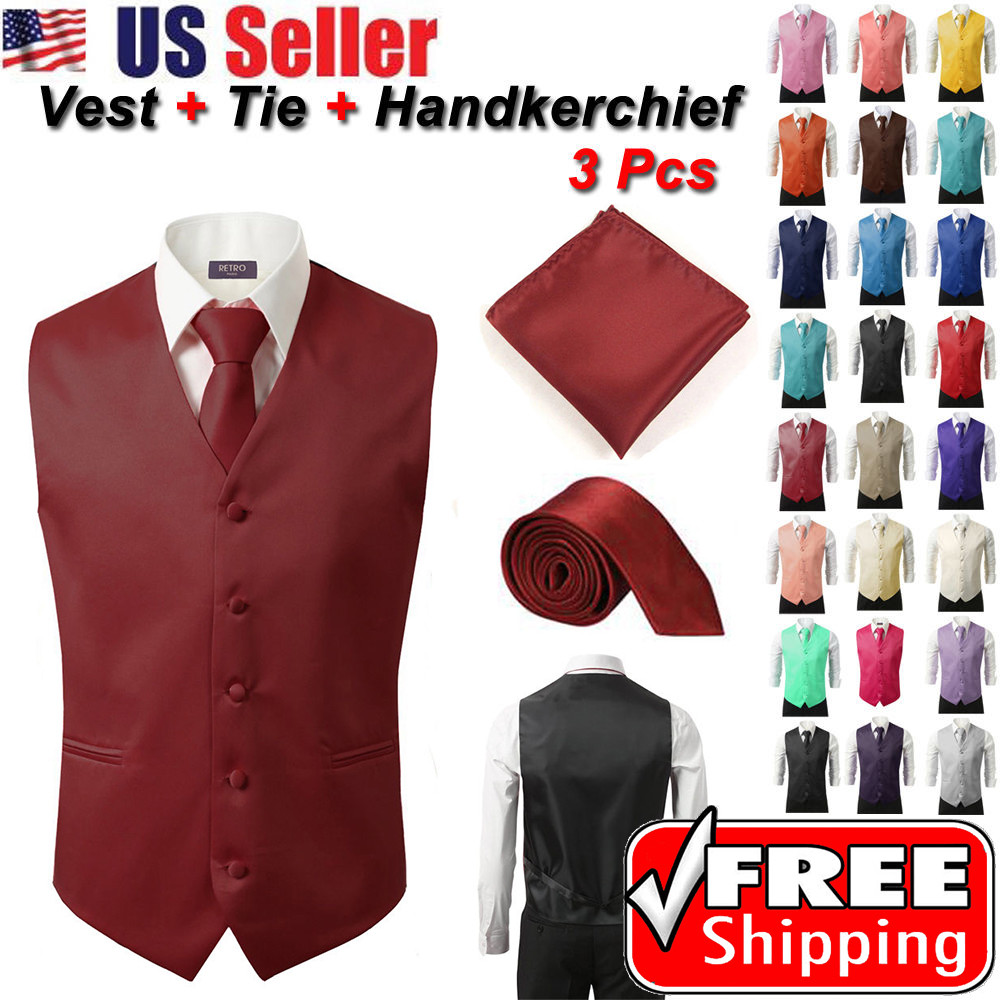vest tie and handkerchief