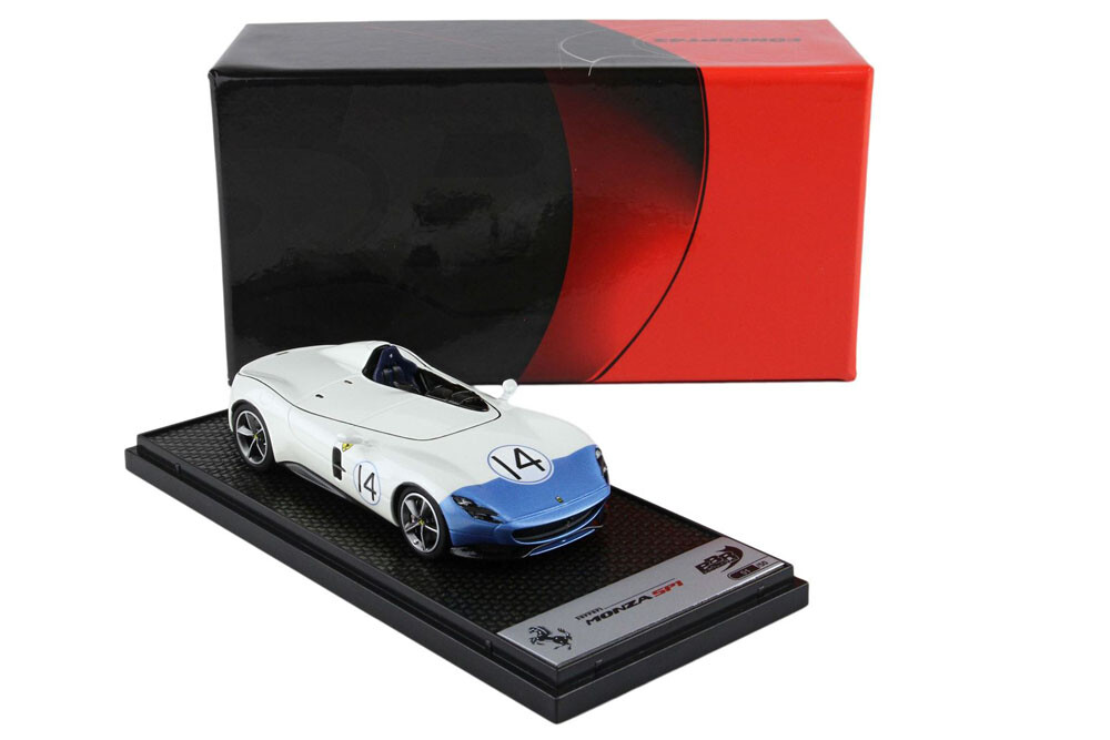 BBR BBRC220BS 1/43 Ferrari Monza SP1 Bianco Sanae and blue nose LIMITED