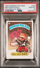 1986 Garbage Pail Kids OS1 Series 1 UK Minis NEW WAVE DAVE 30a PSA 10 GEM MINT