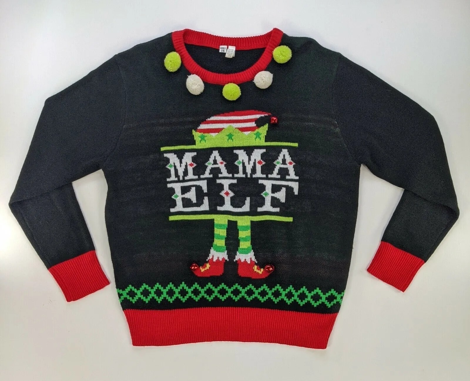 Suit Yourself Costume Women's L/XL Ugly Christmas Colors Sweater Mama Elf