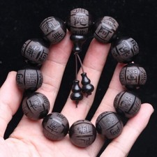 Buddha Natural Black Wooden Beads Tibetan Buddhism Blessing Bracelet Buddhist