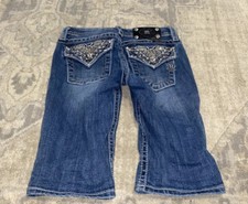 MISS ME Denim Stretch Bermuda Shorts Slim Size 12 Girls Youth