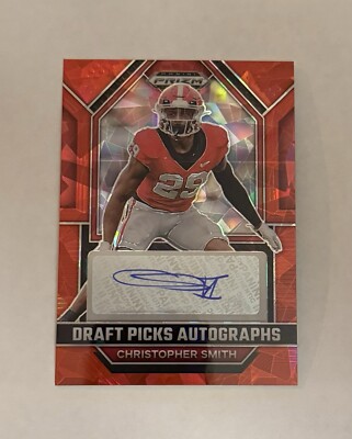 2023 Prizm Draft #DPA-CHS Christopher Smith Draft Picks Autographs Red Ice