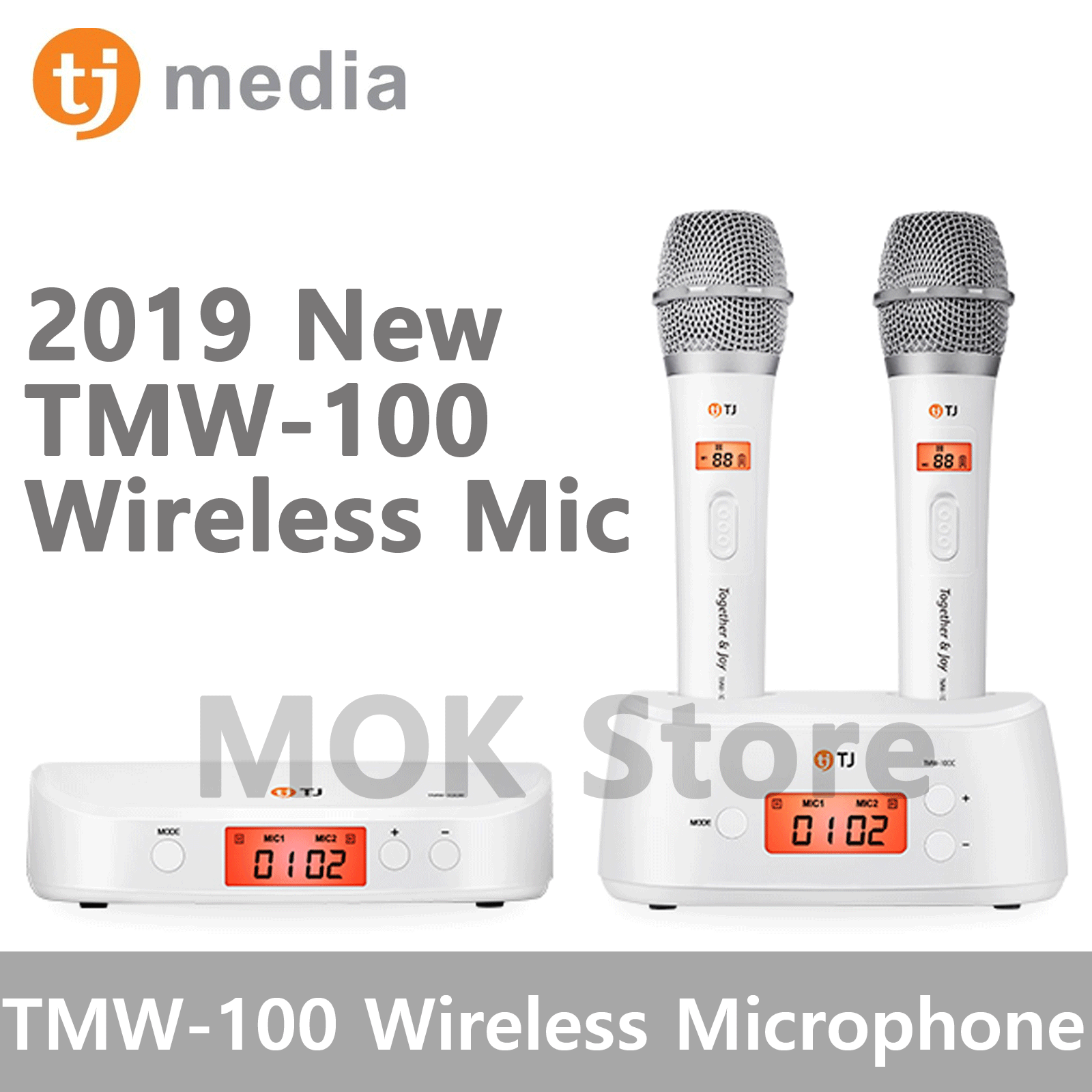 TJ Media TMW-100 Wireless Microphone 2pcs Set White&Black Colors - Foto 6