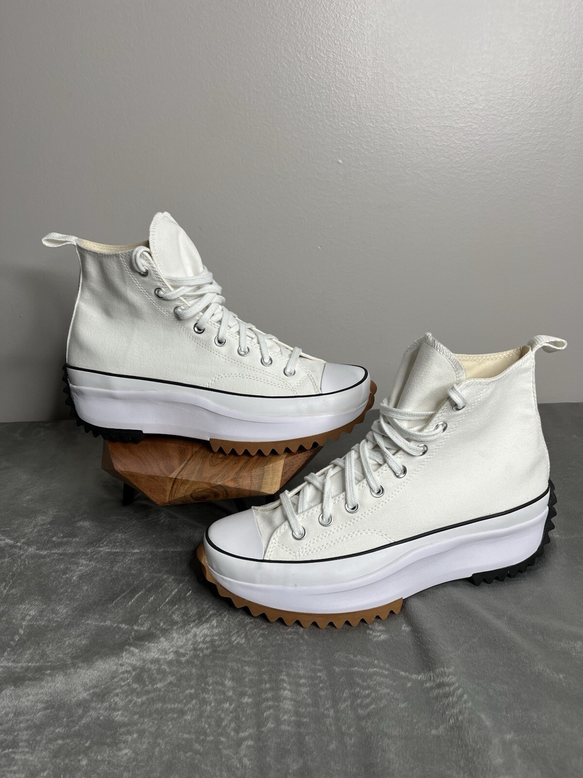 Converse Run Star Hike Platform Sneakers White Chunky Heel Womens 11.5 Mens 10-image