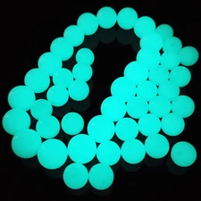 Glow in the Dark Beads, Luminous Solar Stones - round Glowing Beads with Hole, 7