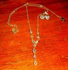 Vintage Clear Rhinestone Peirced Earrings and Necklace/choker Set 1980s — photo 3