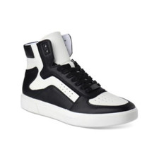 Inc Men  s Keanu Round Toe Platform Lace-up Sneakers Black/White Size 8 NWD