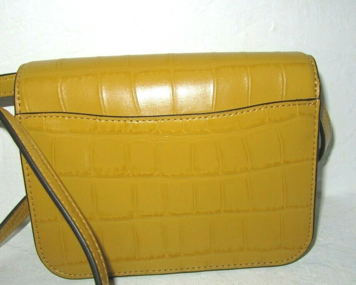 Borsa a tracolla Coach nuova C5627 mini Brynn in pelle di lino goffrata coccodrillo nuova con etichette $350