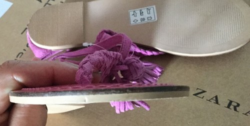 Accesorize genuine suede leather pink flat toe post sandals NEW UK 6 EUR 39. - Picture 7 of 9