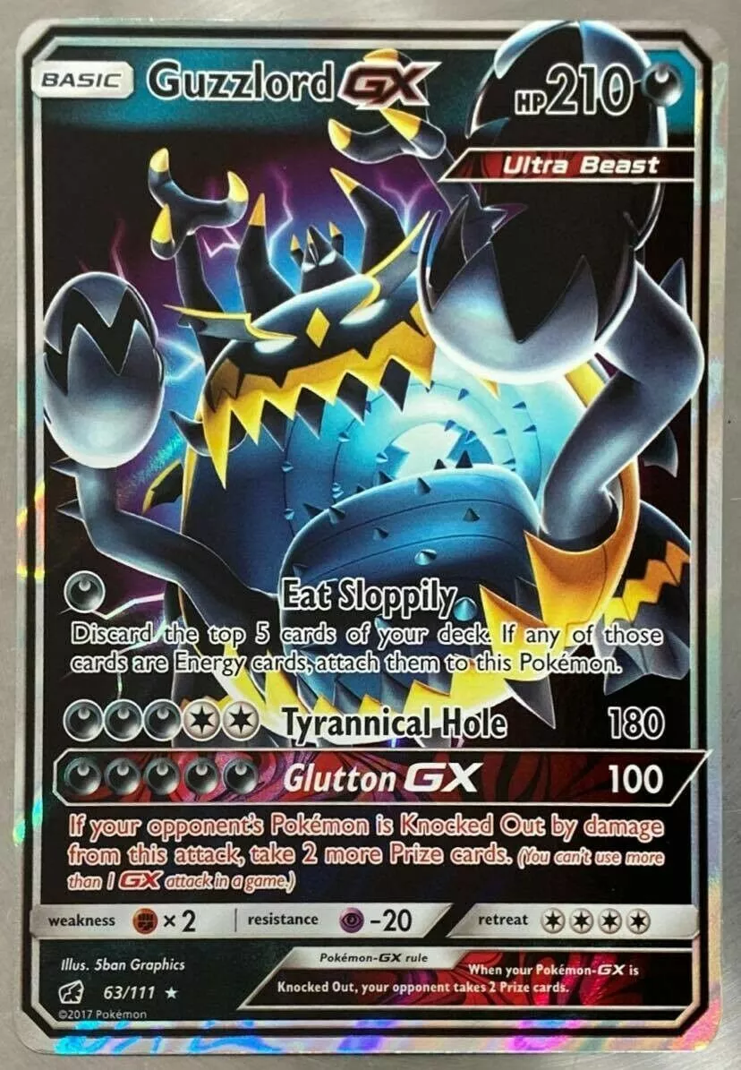 Mavin  Guzzlord Ultra Beast 80/131 HOLO Rare Pokemon SM Forbidden Light  TCG Card NM