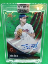 2022 Topps Clearly Authentic Sp Shane Bieber /50 Red Parallel Topps Tek Braves