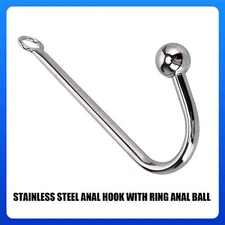 Stainless Steel Ball Butt Plug Anal Hook Metal Slave Bondage Sex Toys Women MeQP