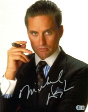 Michael Douglas Signed Autograph Wall Street 11X14 Photo BAS Beckett
