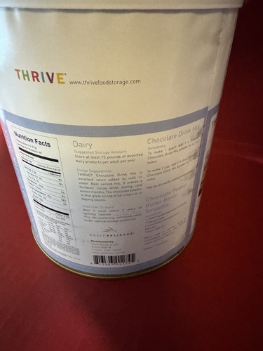 Thrive Life -Chocolate Drink Mix -48 Servings - Extended Shelf Life 25+ Yrs - Picture 2 of 4
