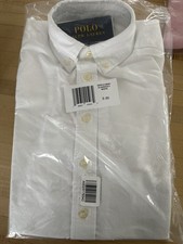Polo Ralph Lauren Size 8 S Boys White Button -Up Shirt New In Package NWT