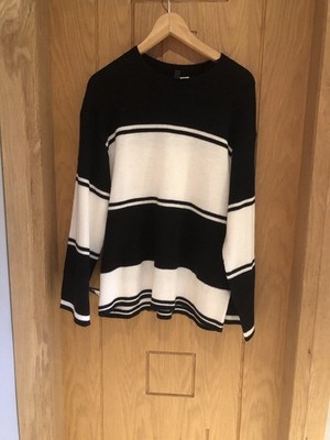 Divided by H&M Damen Pullover Pulli Größe M schwarz-weiß langarm T1466