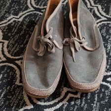 John Varvatos Men s Gray Suede Lace-Up Round ...