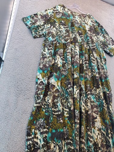 Abito donna Ulla Popken stampa tropicale maglia linea A impero taglia 24/26 nuovo con etichette - Foto 17 di 21