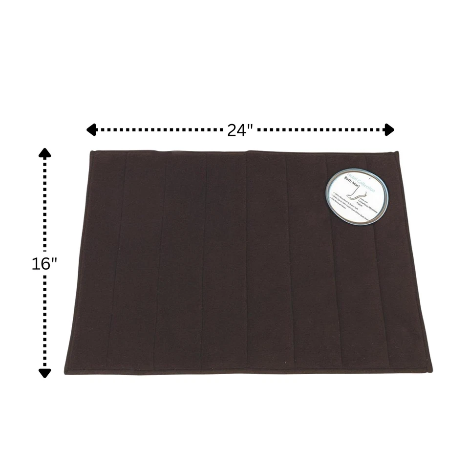 Alfombra de baño de espuma viscoelástica de tamaño mediano Carnation Home en marrón Foto 2 de 4