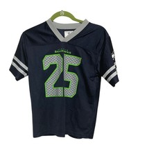 Seattle Seahawks NFL Youth 25 Sherman Jersey Navy Blue Short Sleeve Shirt