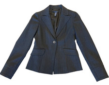 Laundry By Shelli Segal Pin Stripe Blazer Dress Coat Jacket Women's Size 0 Brown