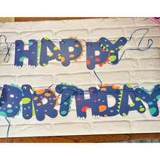 Blue Dinosaur Happy Birthday Sign