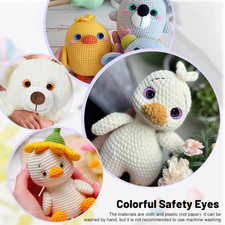 64 Pcs 25mm Safety Eyes Glitter Colorful Safety Eyes for Amigurumi Large Glit...