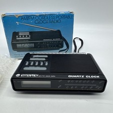 Vintage Enterprex Quartz Clock Radio AM/FM Cordless Portable Radio Model 6868