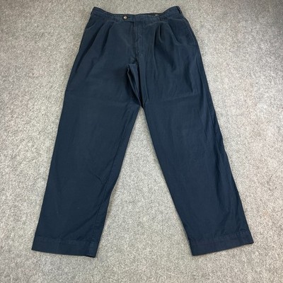 Vintage Hugo Boss Herren Chino Hose Pants Relaxed Fit 34 32 Blau Baumwolle