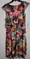 NWT VINCE CAMUTO Women's Multicolor Flutter Sleeve Round Neck  Midi Dress Sz XL