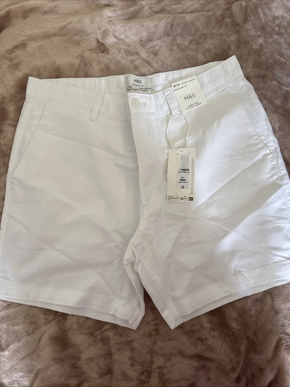 Marks and Spencer Men’s Linen and Cotton Blend Shorts W34 Short Length
Opens in a new window or tab