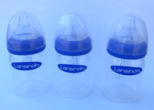 Lansinoh Breastmilk Feeding 5 Oz Bottle With Nipple Lot Of 3 Bottles