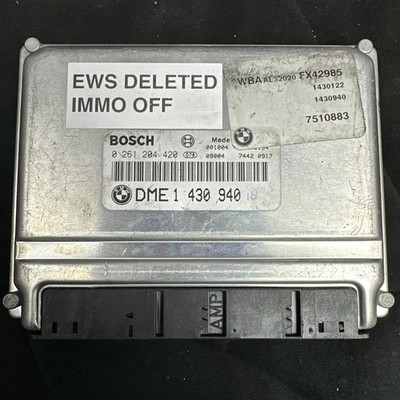 BMW E46 1.9 318i Engine Control Unit ECU 1430940  DME EWS DELETED plug & play